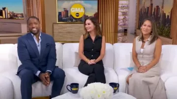 Robe chemise midi sans manches Ted Baker portée par Ginger Zee comme on le voit dans Good Morning America le 2 septembre 2025