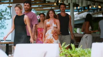 Vestido maxi floral con recortes de Farm Rio usado por Jessica Edwards como se ve en Bachelor in Paradise (S10E09)