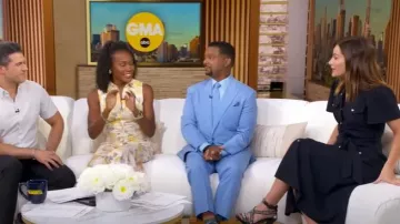 Burberry Studded High Heel Sandals worn by Rebecca Jarvis as seen in Good Morning America on September 3, 2025