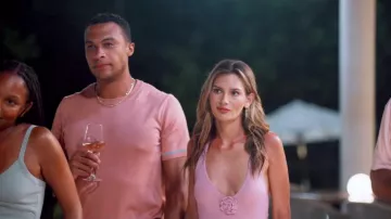 Shein Vestido de suéter de punto sexy con cuello en V usado por Katherine Izzo como se ve en Bachelor in Paradise (S10E09)