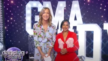 Markarian Lynn Red Crepe Blazer worn by Jordan Chiles as seen in Good Morning America on Markarian