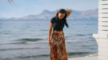 Shein Hauture Body de Estampado de Tigre y Falda Torcida Conjunto de Dos Piezas usado por Shorna como se ve en 90 Day Fiancé UK (S04E03)