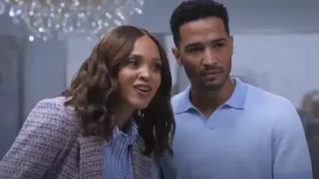 Veronica Beard Taja Dickey Chaqueta usada por Penelope (Stal Stowers) como se ve en Sistas de Tyler Perry (S08E05)