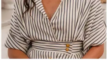 Striped Shirt Dress of Self (Meghan Markle) in With Love, Meghan (S02)