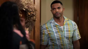 Lanvin Striped Short-Sleeved Shirt worn by Calvin Rodney (Anthony Dalton) as seen in Tyler Perry's Sistas (S08E21)
