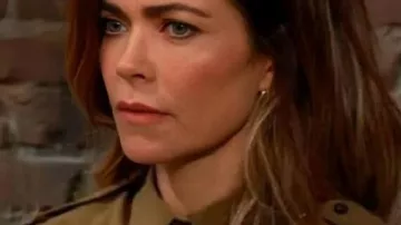 The Young and the Restless Olive Green Shirt worn by Kristin (Kaycee) as seen in The Young, the Gay and the Restless