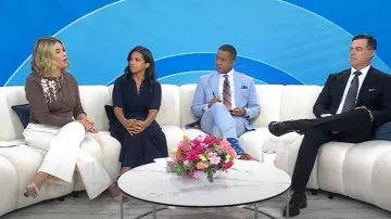 Mule Giuseppe Zanotti Vanilla 85 Marinetti portée par Jenna Bush Hager comme on le voit dans Today le 4 septembre 2025