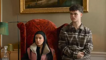 Reiss Large Check Wool Blend Overshirt worn by Jesse as seen in The Inheritance (S01E03)