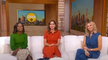 Veronica Beard Amika Stretch Cotton Vest worn by Laura Rutledge as seen in Good Morning America on  September 5, 2025