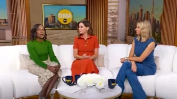 Veronica Beard Royce Stretch Cotton Pants worn by Laura Rutledge as seen in Good Morning America on September 5, 2025