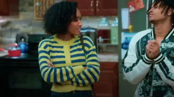 Levi's Cat Cardigan worn by Chilecia (Aria Celeste Castillo) as seen in Tyler Perry's Assisted Living (S05E19)