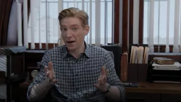 L.L. Bean Multicolor Plaid Button Front Shirt worn by Ned Sampson (Domhnall Gleeson) as seen in The Paper (S01E09)