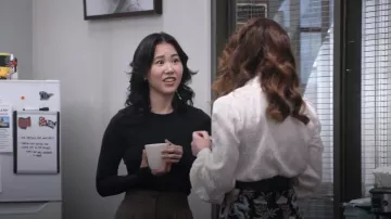 Cos Slim Lightweight Long Sleeved Top worn by Nicole Lee (Ramona Young) as seen in The Paper (S01E09)