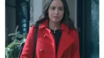 The Life List Sofia Carson Red Peacoat worn by Alex Rose (Sofia Carson) as seen in The Life List
