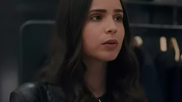 Sofia Carson The Life List Black Leather Jacket worn by Alex Rose (Sofia Carson) as seen in The Life List