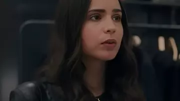 Sofia Carson The Life List Black Leather Jacket worn by Alex Rose (Sofia Carson) as seen in The Life List