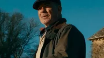 Mobland Pierce Brosnan Brown Leather Jacket worn by Conrad Harrigan (Pierce Brosnan) as seen in MobLand