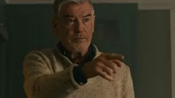 Mobland 2025 Pierce Brosnan Sweater worn by Conrad Harrigan (Pierce Brosnan) as seen in MobLand (S01)