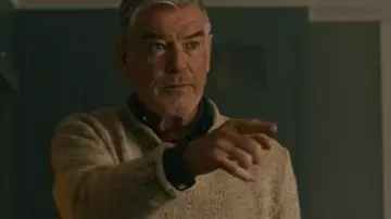Mobland 2025 Pierce Brosnan Sweater worn by Conrad Harrigan (Pierce Brosnan) as seen in MobLand (S01)