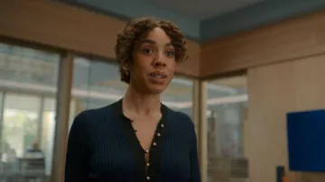 Me+Em Contrast Panel Button Detail Top worn by Alysse (Pearl Mackie) as seen in The Diplomat (S02E04)