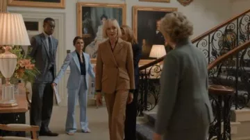 Burberry Wide Leg Virgin Wool Pants worn by Grace (Allison Janney) as seen in The Diplomat (S02E06)