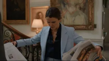 Theory Silk Blouse worn by Ambassador Kate Wyler (Keri Russell) as seen in The Diplomat (S02E06)