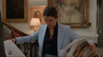 Theory Silk Blouse worn by Ambassador Kate Wyler (Keri Russell) as seen in The Diplomat (S02E06)