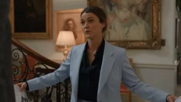 Stella McCartney Wool Flannel Blazer worn by Ambassador Kate Wyler (Keri Russell) as seen in The Diplomat (S02E06)