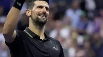 US Open Black Polo Shirt worn by Novak Djokovic in Novak Djokovic vs. Taylor Fritz Highlights | 2025 US Open Quarterfinal