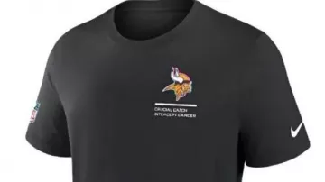 Minnesota Vikings Black Crucial Catch T-Shirt worn by Stefon Diggs in Minnesota Vikings vs Chicago Bears Game Highlights | NFL 2025 Season Week 1