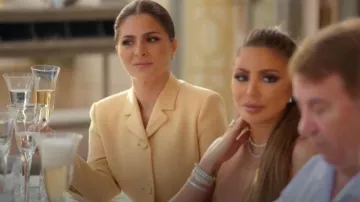 Gucci Embroidered Grain De Poudre Wool Blazer worn by Stephanie Shojaee as seen in The Real Housewives of Miami (S07E13)