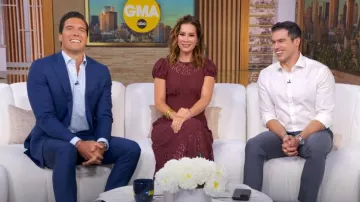 Robe Doen Katarina portée par Rebecca Jarvis vue dans Good Morning America le 8 septembre 2025