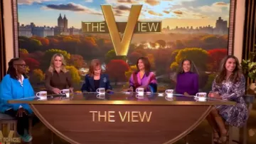 Gianvito Rossi 120MM Suede Platform Sandals worn by Alyssa Farah Griffin as seen in The View on  September 8, 2025