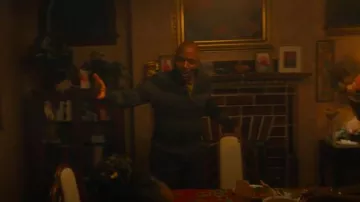 Billy Reid Plaid Alpaca Cardigan worn by Blessing Kamara (Ntare Mwine) as seen in Dexter: Resurrection (S01E03)