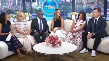 Tory Burch Ruffle Cotton Skirt worn by Savannah Guthrie as seen in Today on September 8, 2025