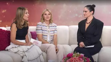 Helsa The Suit Overshirt worn by Donna Farizan as seen in Today with Jenna & Friends on September 8, 2025