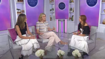 Rodarte Silk Crepe Dress With Black Rose Lace Details worn by Ashlee Simpson as seen in Today with Jenna & Friends on September 8, 2025