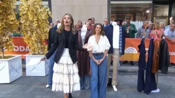 Universal Thread Highest-Rise Palazzo Wide Leg Jeans worn by Melissa as seen in Today on September 8, 2025