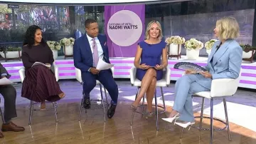 Reiss Lorna Drape Knitted Top worn by Sheinelle Jones as seen in Today on September 9, 2025