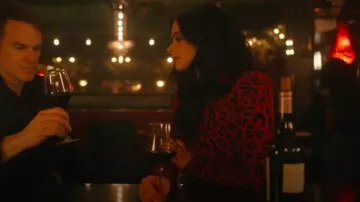 Dolce & Gabbana Leopard Print Ruched Midi Dress worn by Mia Lapierre (Krysten Ritter) as seen in Dexter: Resurrection (S01E05)