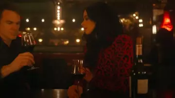 Dolce & Gabbana Leopard Print Ruched Midi Dress worn by Mia Lapierre (Krysten Ritter) as seen in Dexter: Resurrection (S01E05)