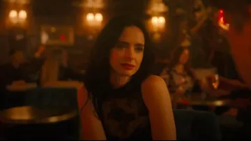 Fleur du Mal Bouquet Lace And Jersey Midi Dress worn by Mia Lapierre (Krysten Ritter) as seen in Dexter: Resurrection (S01E05)