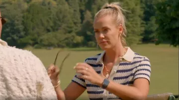 Mango Striped Crochet Shirt & Shorts Set worn by Chloe Meadows as seen in The Only Way Is Essex (S35E05)