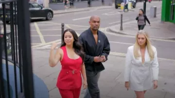 Zara Red Flare Trousers worn by Tara Suwinyattichaiporn as seen in Celebs Go Dating (S014E15)