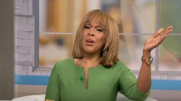 Robe à manches 3/4 Nora Gardner Daphne portée par Gayle King telle qu’elle a été vue dans CBS Mornings le 9 septembre 2025