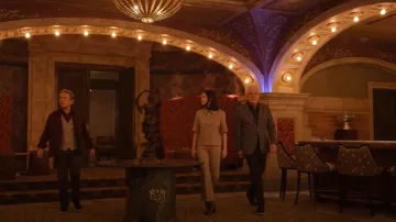 Alohas Blair Two-tone Block-heel Leather Ankle Boots worn by Mabel Mora (Selena Gomez) as seen in Only Murders in the Building (S05E03)