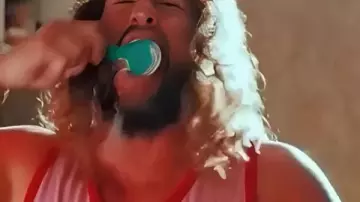 Minecraft Movie Jason Momoa Pink Tank Top worn by Garrett (Jason Momoa) as seen in A Minecraft Movie