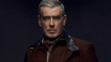 MobLand 2025 Pierce Brosnan Brown Jacket worn by Conrad Harrigan (Pierce Brosnan) as seen in MobLand (S01)