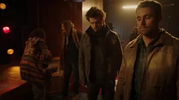 Levi's® Washed Cotton Sherpa-Lined Hooded Trucker Jacket worn by Manfred Bernardo (François Arnaud) as seen in Midnight, Texas (S01E09)
