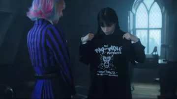 Camiseta negra Bay-Wolf Madness Werewolf - Wednesday Addams de Jenna Ortega en Wednesday